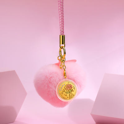 Chow Tai Fook's new SOINLOVE 520 heart-shaped rose gold gold badge mobile phone pendant, pure gold VR2176
