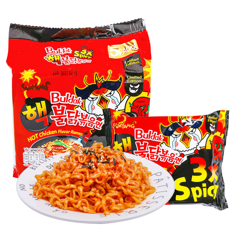 South Korea three times three times super spicy permalink with hot turkey noodles 140g * 40 bags of chicken flavored noodles with a pasta sauce