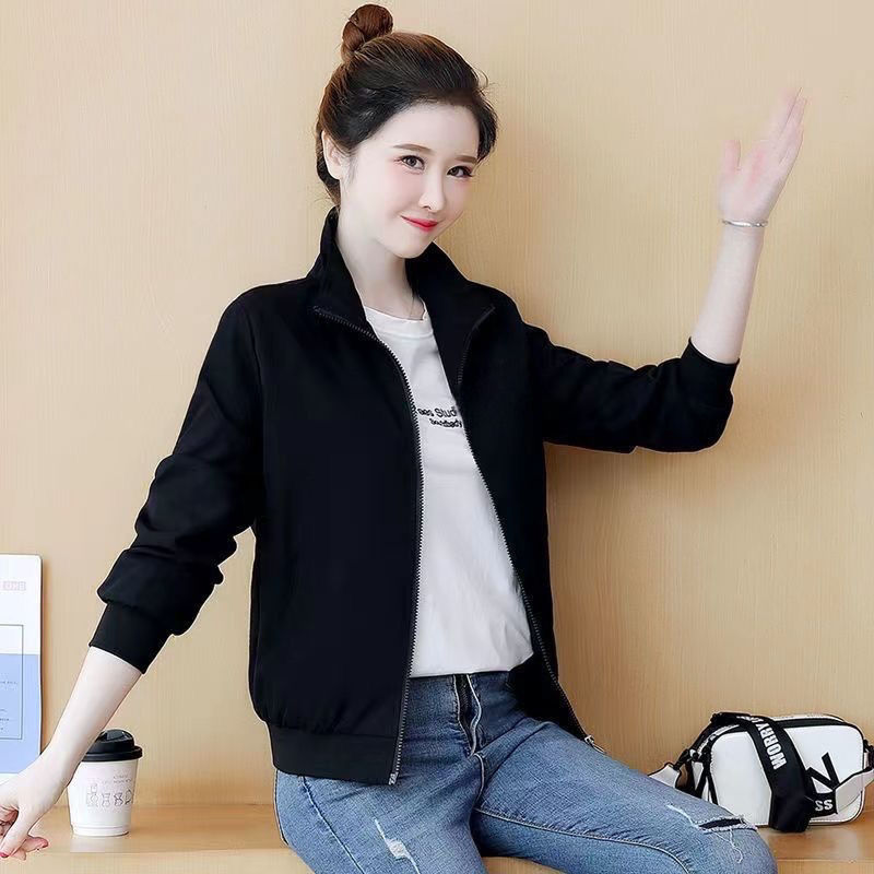 Thin Short Coat, New Spring and Autumn Korean Style, Short Stand-Up Collar, Casual Loose Jacket, Windbreaker ins Thin Short Coat, New Spring and Autumn Korean Style, Short Stand-Up Collar, Casual Loose Jacket, Windbreaker ins