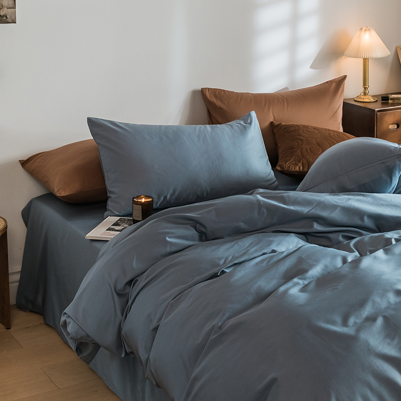 Nordic 60 long-staple cotton four-piece set Cotton three-piece set cotton dormitory sheets duvet cover Fitted sheet bedding