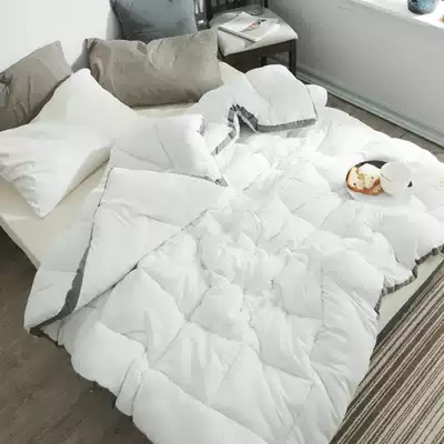 Simple style solid color quilt core fluffy quilt spring and autumn quilt winter quilt dormitory double 2 2 2 m bed White
