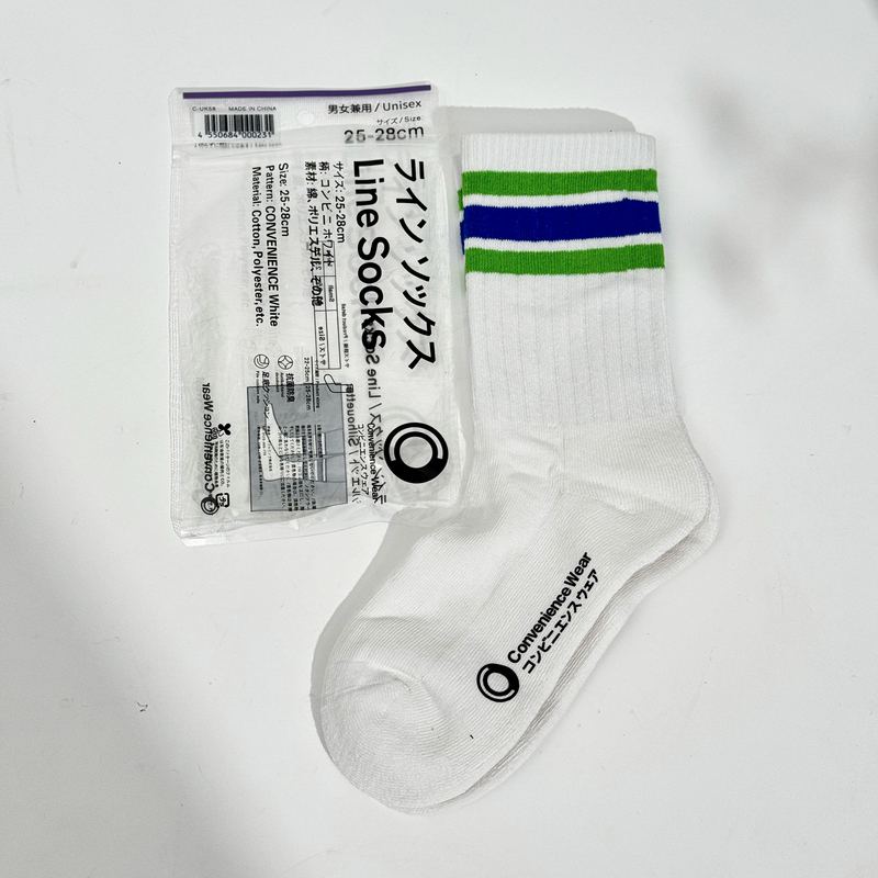 Island Country Family Store, the Same Socks as Worn by Kimura Takuya, Striped Mid-Calf Socks Made of Cotton, Breathable and Sweat-Absorbent