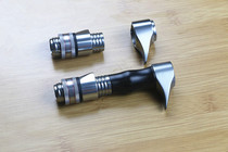 DIY Luya Rod solid wood handle with gun handle metal piece Luya Rod raft wheel seat fixed aluminum handlebar accessories