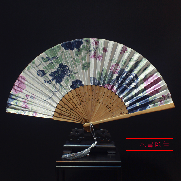 New Fan China Wind Retro Real Silk Fan Summer Lady Folding Fan Silk Fan Classical Daily Fan-Taobao