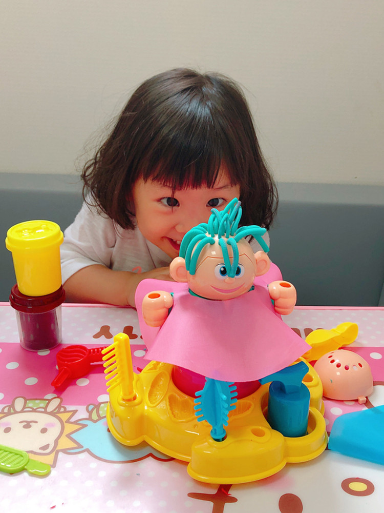 Net red hair straightener color clay set toys Children's boys and girls hand squeeze hair environmental protection plasticine clay mold