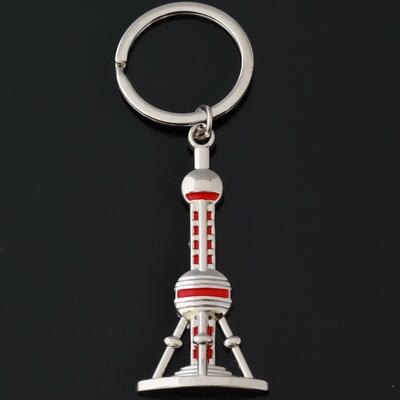 Shanghai tourist souvenirs, Oriental Pearl Tower car keychain, Global Financial Center keychain pendant gift box