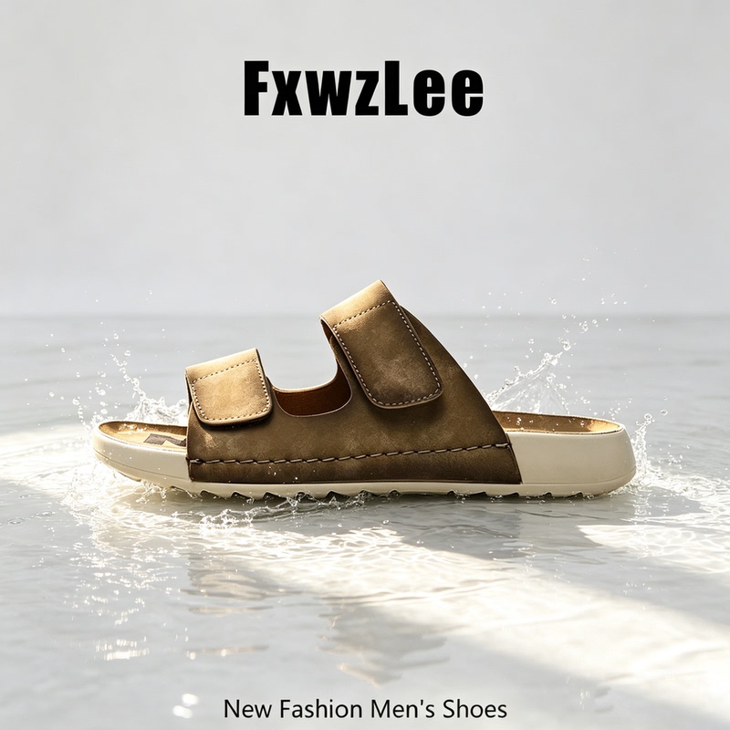 【Light Mature Retro】Fxwzlee2026 Summer Genuine Leather Soft Sole Outdoor Slippers for Men, Light Business Sandals 【Light Mature Retro】Fxwzlee2026 Summer Genuine Leather Soft Sole Outdoor Slippers for Men, Light Business Sandals