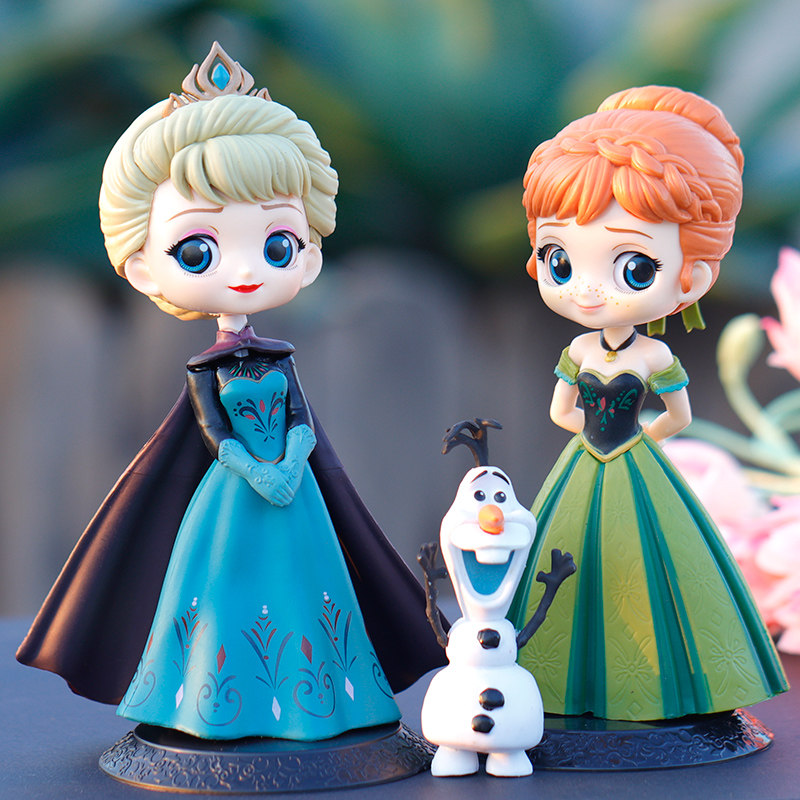 Q Poket Ice and Snow Edge Love Sa Esha Princess Ana Elsa Model Gift Model Cake Pendulum