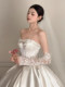 Strapless Wedding Dress 2025 New Style for Petite Brides, High-Quality Satin, Stunning, Simple, Lightweight Bridal Gown