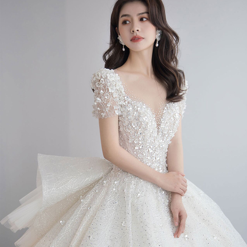 Summer wedding dress for pregnant, open shoulders, french style, suitable for teen, lace dress Summer wedding dress for pregnant, open shoulders, french style, suitable for teen, lace dress