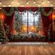 Christmas tree red curtain atmosphere background cloth hanging cloth
