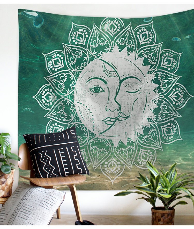 Ấn Độ dưới nước Mandala cọ Fatima tấm thảm treo tường tường che chắn nền vải khăn trải bàn vải trang trí - Tapestry thảm treo tường trang trí