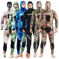  Free DIVING semi-dry rubber flesh wetsuit MENs 3 5MM5MM7MM two-piece split floating fish hunting suit