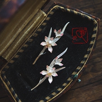 Pylori Chi Lanxian Temperament 925 Silver Enamel Natural Fresh Water Pearls National Wind Gusts Earrings Earrings Accessories