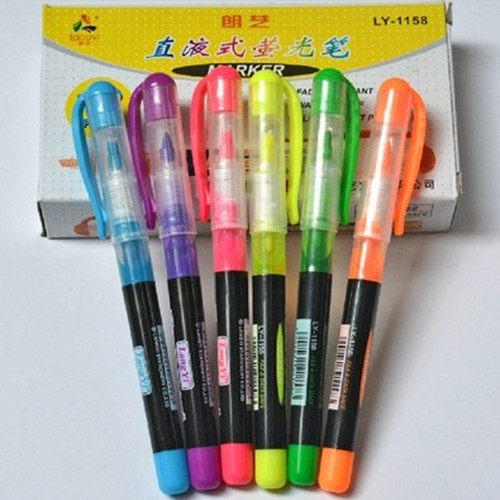 Lang Yi 1158 highlighter marker pen color pen lasting gorgeous heart heart six color straight liquid