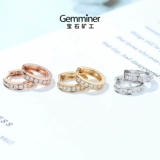 宝石矿工 Серьги, золотая инкрустация камня, золото 18 карат, розовое золото