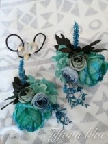 2019 New Original design tribal belly dance headdress Blue Rose combination floral headdress 2 groups