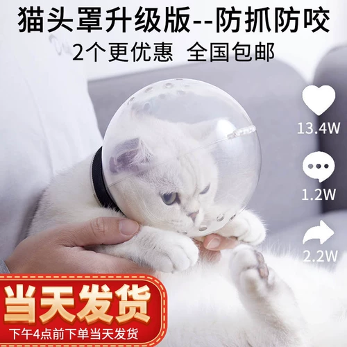 Крышка головки кошки анти -сат -кошачья космическая крышка для головы ванна, нарезанные ногти, антиграбляющий антипинок артефакт ПЭТ Элизабет
