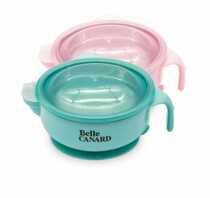 Six beautiful ducks baby food supplement heat preservation water injection suction bowl stainless steel with handle for children to eat baby fall Bowl