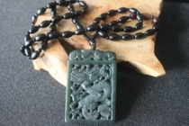 Hetian jade dragon brand jade jade ink jade pendant mens natural jade necklace zodiac dragon pendant ZZ 558