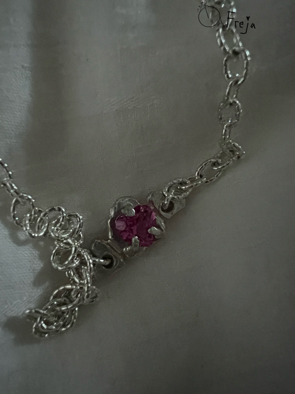 Frejajaja《Laboratory Series》Heart Gemstone Necklace Bracelet New Year's Red 925 Silver Frejajaja《Laboratory Series》Heart Gemstone Necklace Bracelet New Year's Red 925 Silver