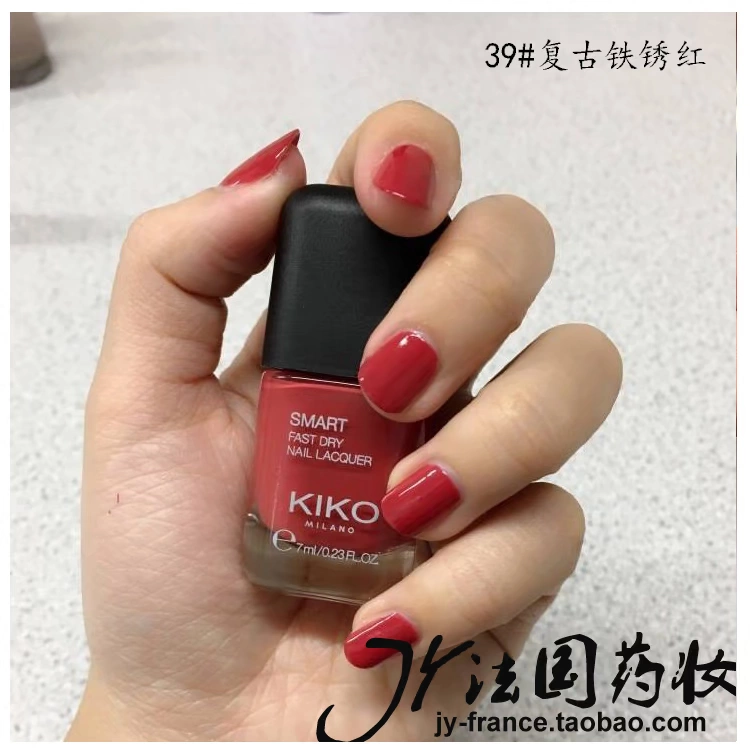 Tại chỗ / quá cảnh Ba chai sơn móng tay KIKO Nâng cấp nhanh khô Grandma màu xám đậu mũ mũm mĩm - Sơn móng tay / Móng tay và móng chân màu móng tay hot 2020