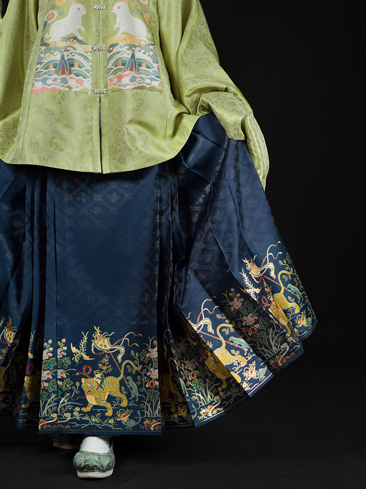 Hello Mei Li (tail single customization) (two pieces) five poisons royal tiger weaving gold gauze skirt