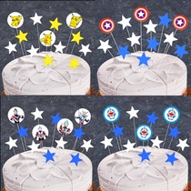 In Red popular birthday cake plug-in decoration happybirthday children plugin card card