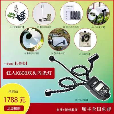 Madman macro double-headed flash package K808 night shot Baiwei old frog lens Guago oral dentist Insect