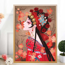 Cross embroidered 2021 new handmade yourself embroidered with Peking Opera figure Fudtan living-room small piece spot with diamond drawing