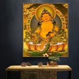 Алмазная бриллиантная биография тибета Буддийская Тхангка Желтая Фортуна Бог Бодхисаттва Будда статуя кирпичная бриллиантовая вышивка 2020 Новая