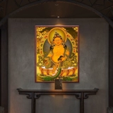 Алмазная бриллиантная биография тибета Буддийская Тхангка Желтая Фортуна Бог Бодхисаттва Будда статуя кирпичная бриллиантовая вышивка 2020 Новая