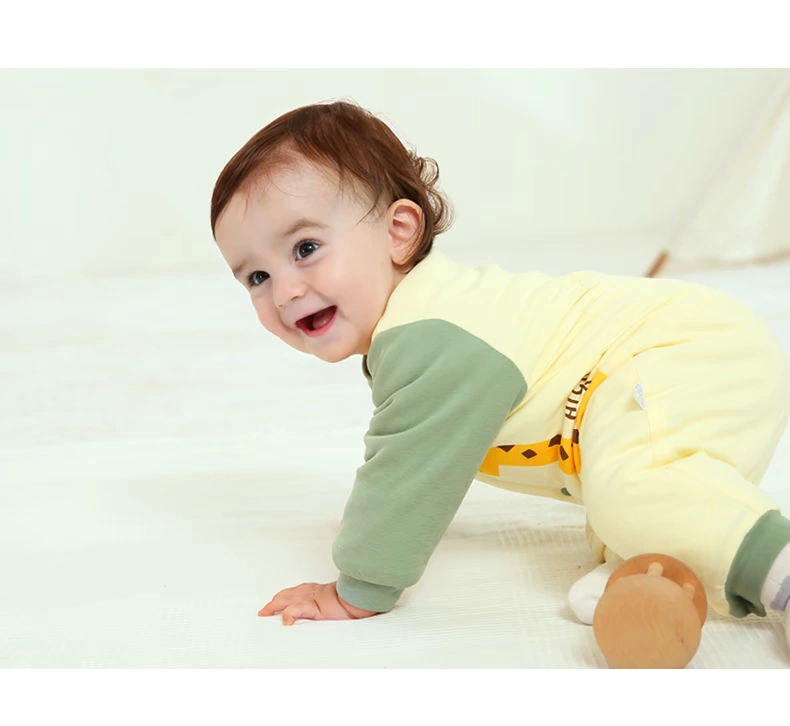 Jumpsuit sơ sinh mùa xuân và mùa thu bông mỏng cotton ấm áp bé leo núi quần áo nam và nữ ra quần áo - Áo liền quần