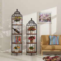 Floor-to-ceiling green dill flower rack Multi-storey indoor balcony Wrought iron fleshy potted simple balcony Single flower pot shelf