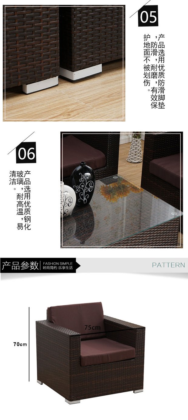 Mây đôi mây sofa giải trí ban công kết hợp ghế mây ngoài trời sofa văn phòng phòng khách đồ nội thất - Bàn ghế ngoài trời / sân bàn ghế đá ngoài trời