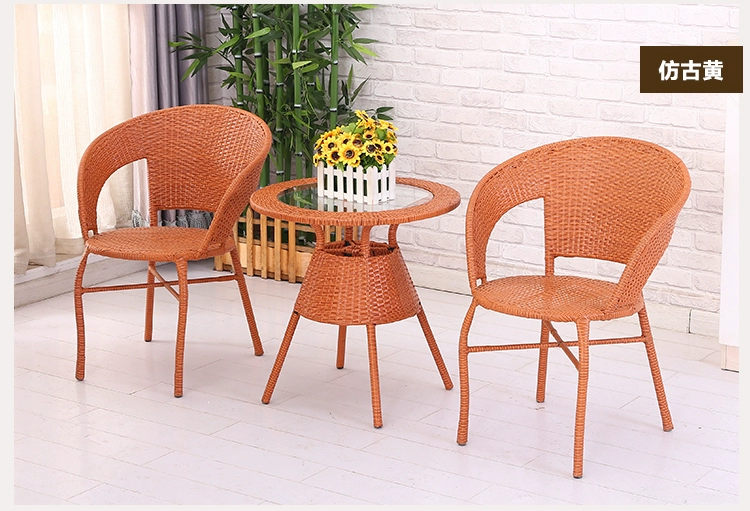 Wicker ghế ba mảnh bàn ban công và ghế đặc biệt cung cấp giải trí ngoài trời đồ nội thất sân vườn phòng khách bàn cà phê năm bộ kết hợp ghế - Bàn ghế ngoài trời / sân bàn trà ngoài trời