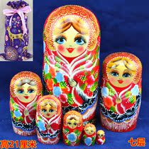 7-story set of dolls Russian hand-painted seven-layer basswood paint boutique tourist souvenirs small gift