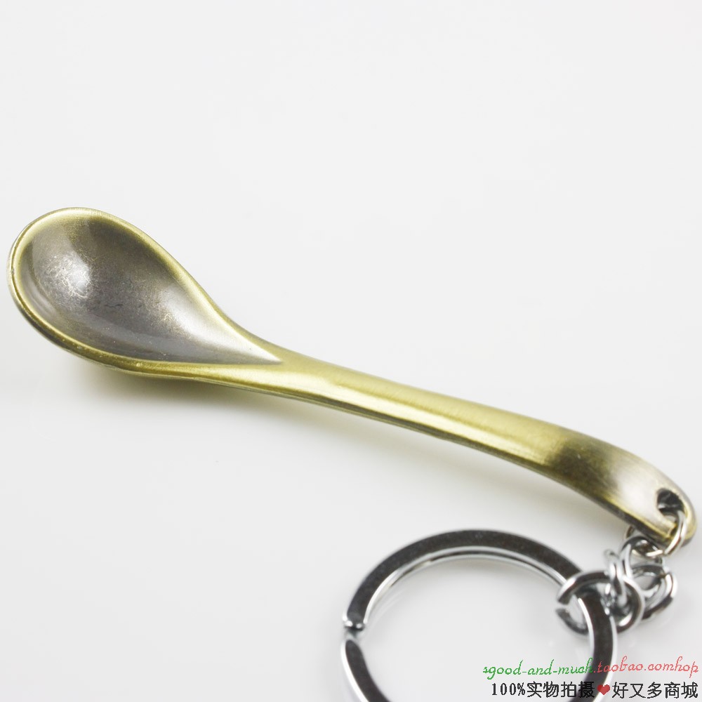 Small spoon keychain pendant Mini spoon Retro imitation tool Creative cute mini scoop