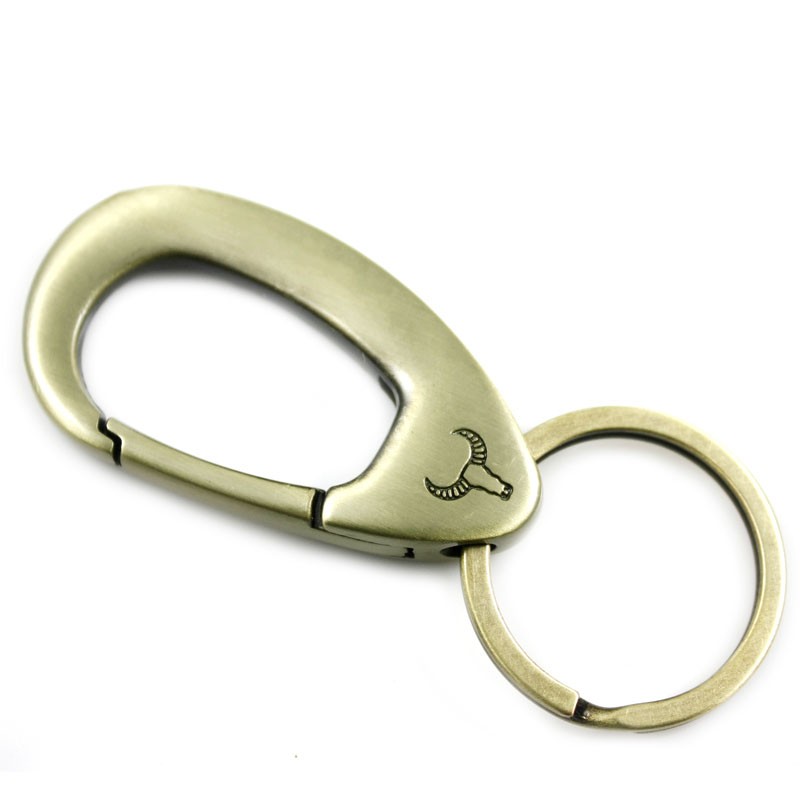 Classic retro strong men's high-end professional waist key chain creative alloy key ring simple hanging buckle
