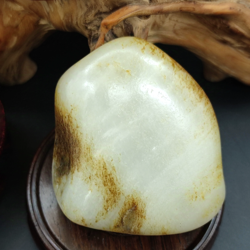正宗新疆和田玉籽料原石秋梨皮色｜天然收藏级和田玉原石297克种草推荐