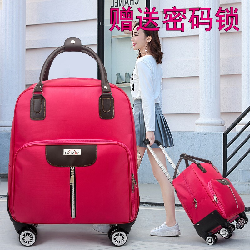 The new universal wheel trolley bag women's luggage bag men's large-capacity Korean boarding bag can be carried with a lightweight travel bag