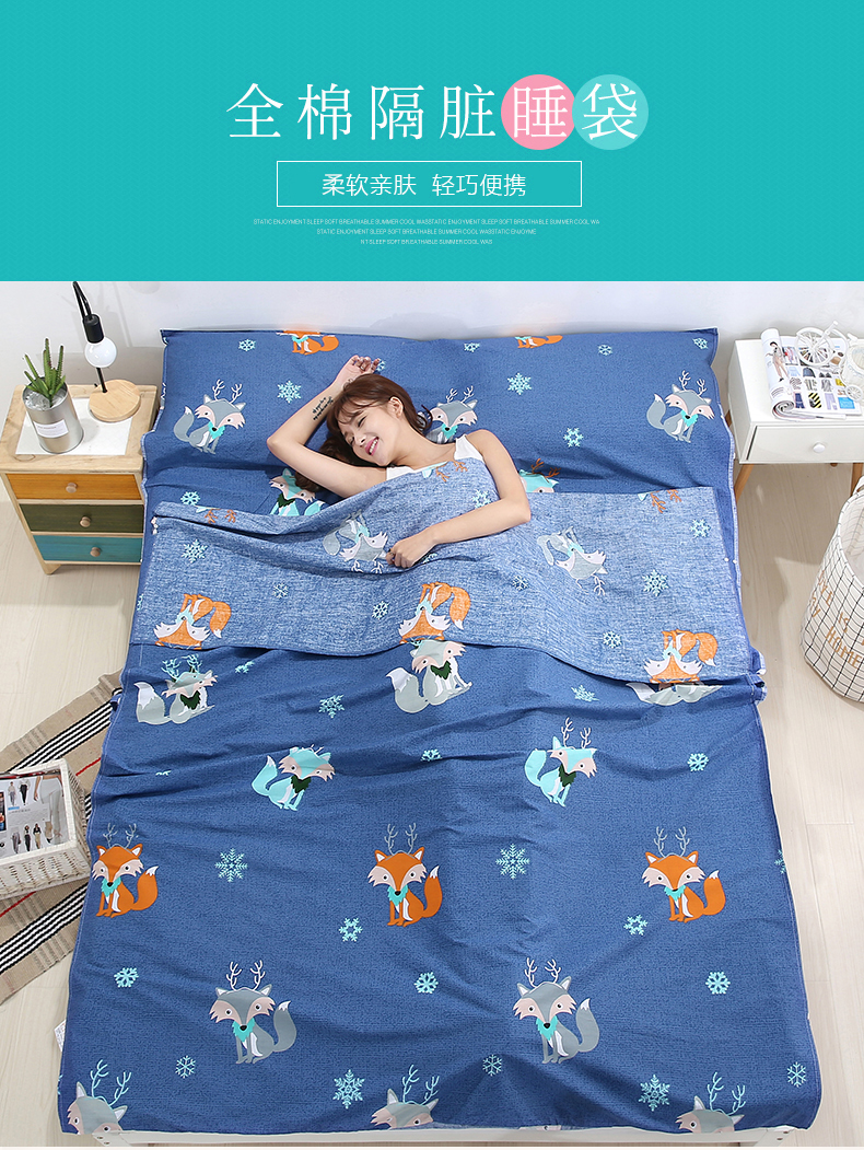 Du lịch bẩn túi ngủ dành cho người lớn tấm xách tay khách sạn trong nhà bẩn quilt cover cotton du lịch ngoài trời duy nhất đôi túi ngủ