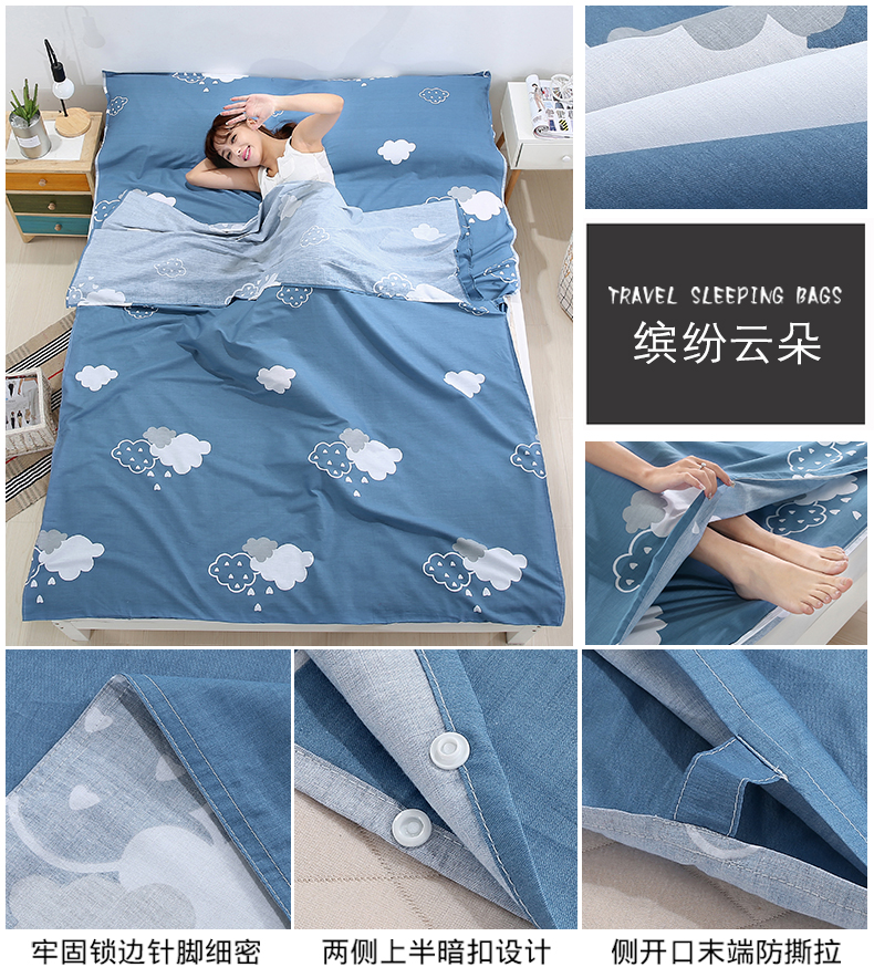 Du lịch bẩn túi ngủ dành cho người lớn tấm xách tay khách sạn trong nhà bẩn quilt cover cotton du lịch ngoài trời duy nhất đôi túi ngủ