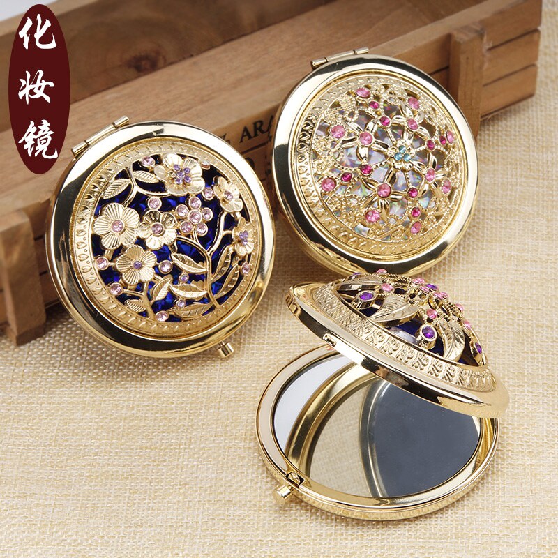 Makeup Mirror Double-sided Folding Portable Makeup Mirror Small Round Mirror Carry-on Bag Mirror Desktop Mirror Magnifying Glass