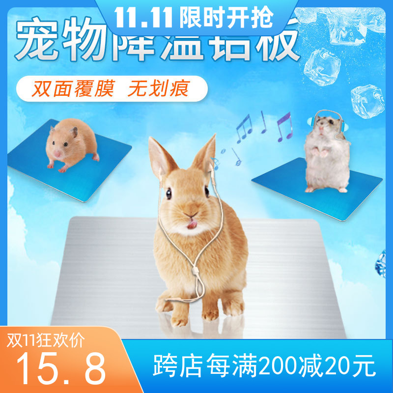 Pet Summer Cooling Aluminum Plate Rabbit Dragon Cat Hamster Hamster Ice Mat Heat Dissipation Heat Insulation Sheet Summer Heatstroke supplies