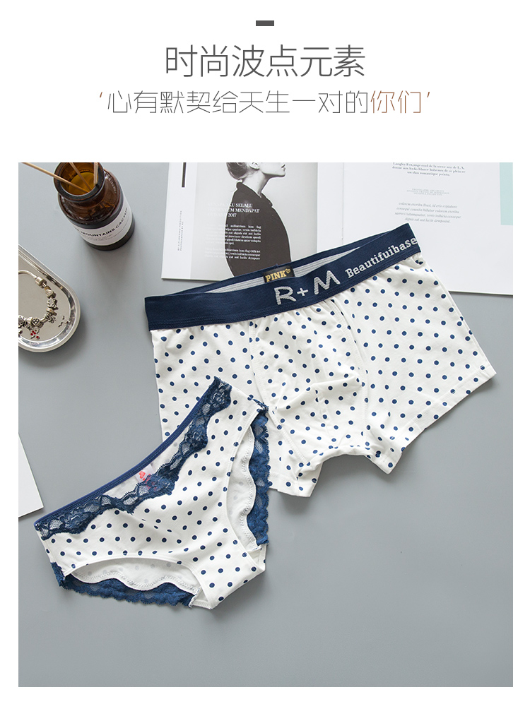 Cặp vợ chồng 2 Gói Cotton Cặp đôi Đồ lót Dễ thương Phim hoạt hình Đàn ông và Phụ nữ Đồ lót gợi cảm Boxer Tóm tắt Bộ quần lót