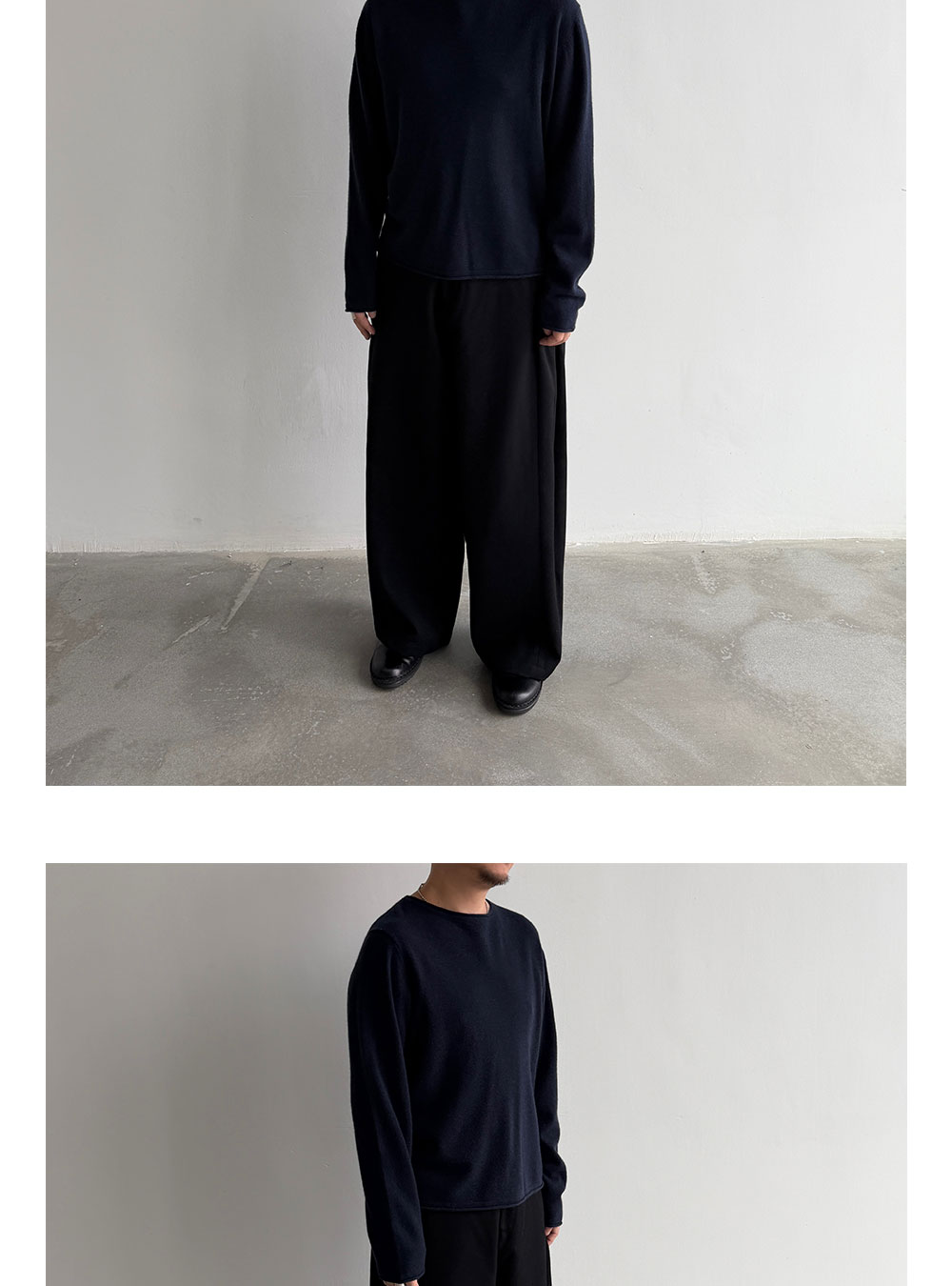 Anniehall 100% Wool Rolled-Edge Sweater