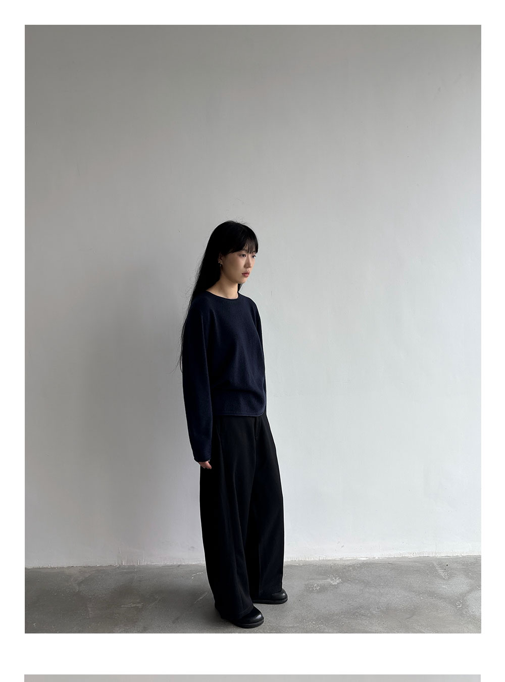 Anniehall 100% Wool Rolled-Edge Sweater