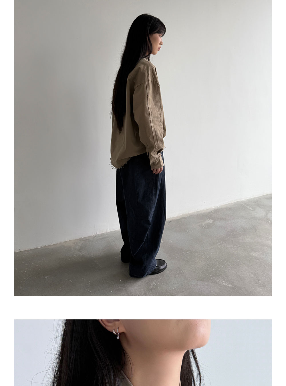 Anniehall Frayed-Edge Oversized Shirt
