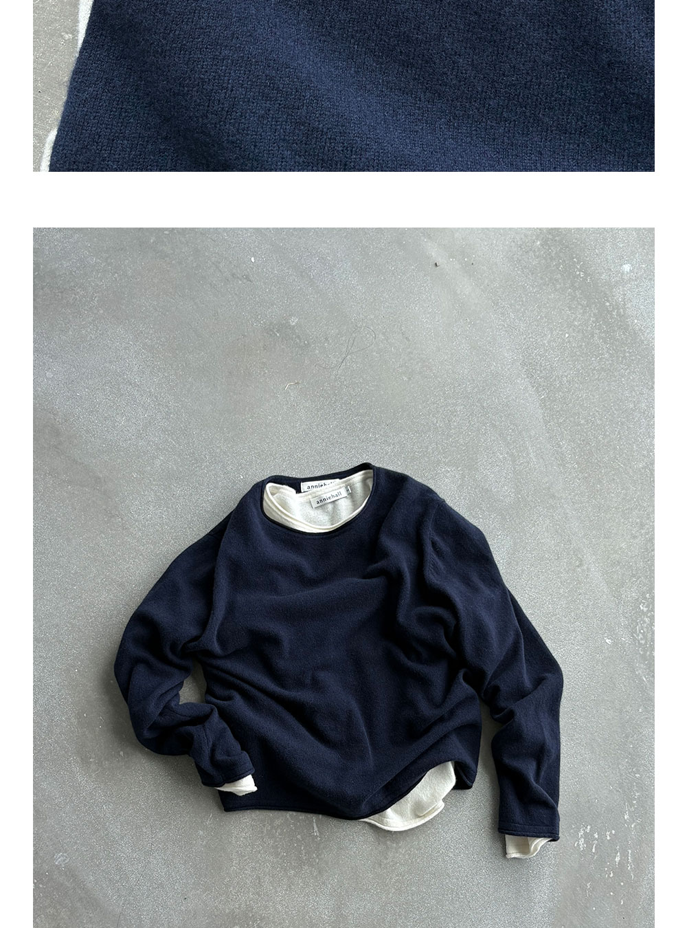 Anniehall 100% Wool Rolled-Edge Sweater